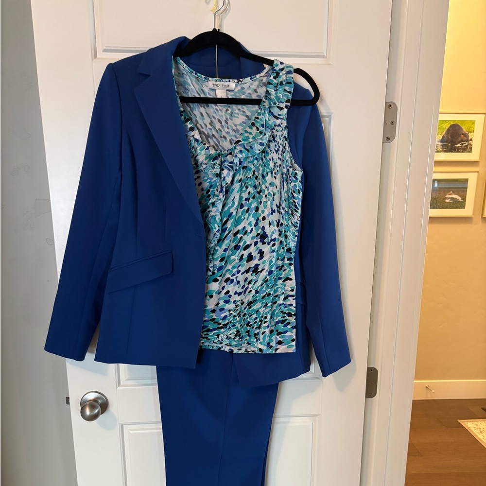 WHBM Sleeveless Ruffle Top - Blue Multi - Picture 5 of 5